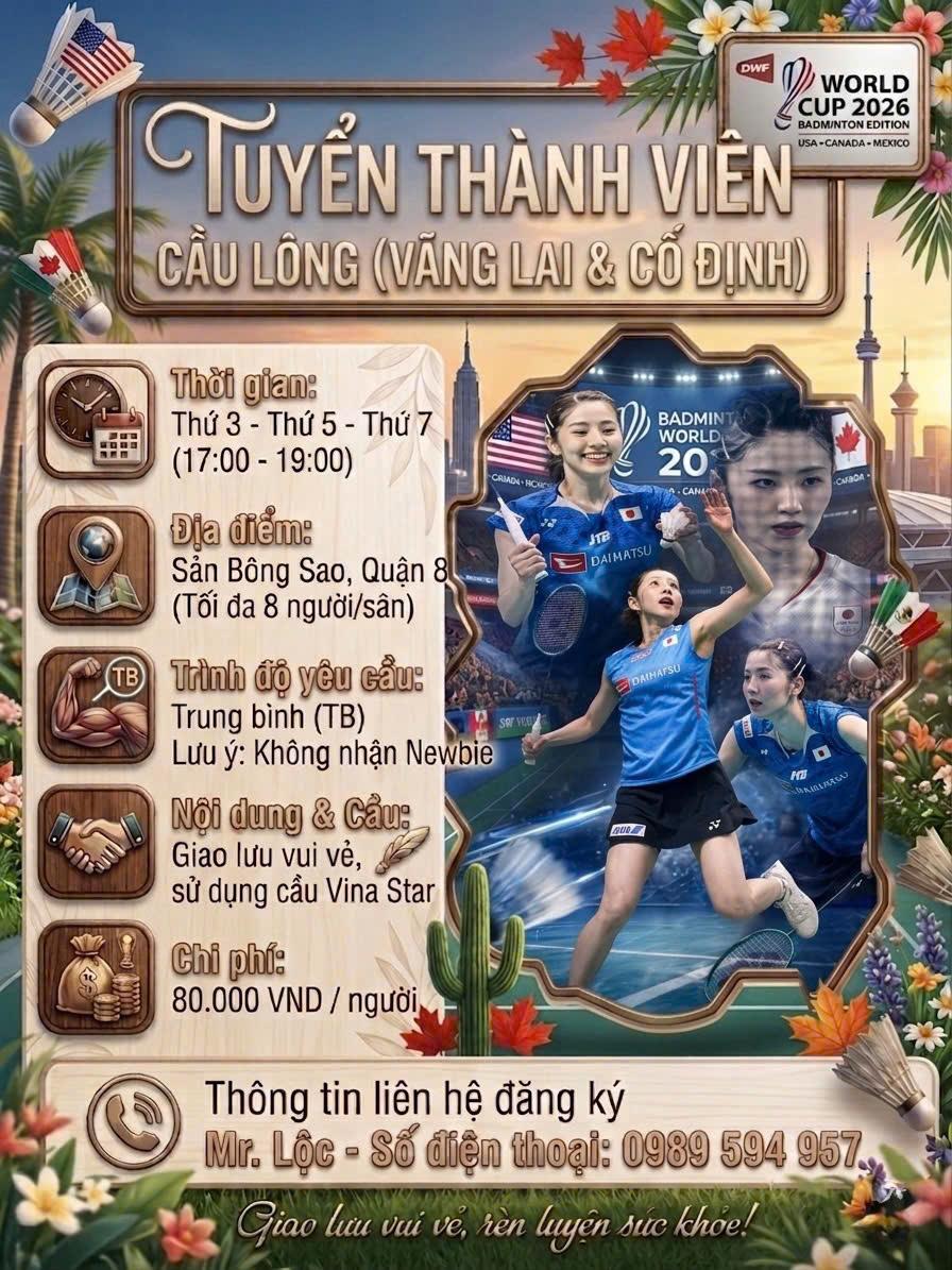 🏸🏸CLB BÔNG SAO 10K🏸🏸