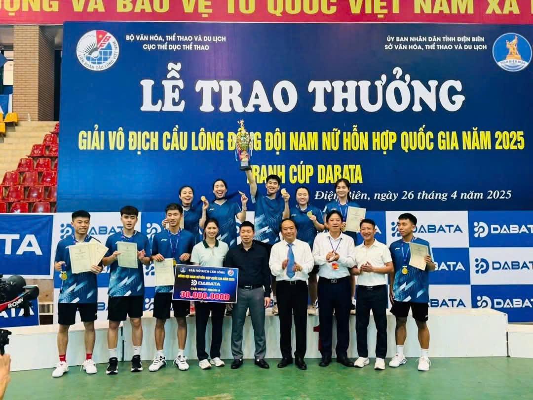 Bắc Giang xếp thứ nhất tại Giải Vô địch cầu lông đồng đội nam nữ hỗn hợp quốc gia năm 2025 Bắc Giang xếp thứ nhất tại Giải Vô địch cầu lông đồng đội nam nữ hỗn hợp quốc gia năm 2025