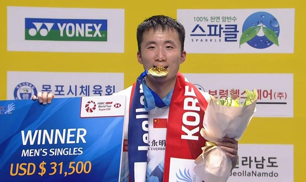 Lu Guangzu chấm dứt "cơn khát" danh hiệu ở giải cầu lông Korea Open 2024 Lu Guangzu chấm dứt "cơn khát" danh hiệu ở giải cầu lông Korea Open 2024