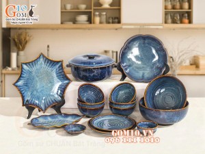 Bộ đồ ăn men hỏa biến thiên hà, 16 chi tiết