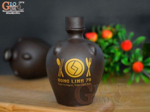 Nậm rượu gốm in logo