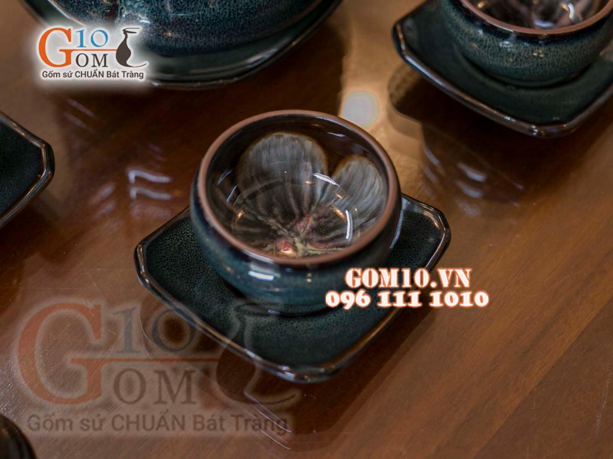 Bộ ấm chén men hoả biến rêu - chén lòng hoa đầy đủ phụ kiện Bộ ấm chén men hoả biến rêu - chén lòng hoa đầy đủ phụ kiện