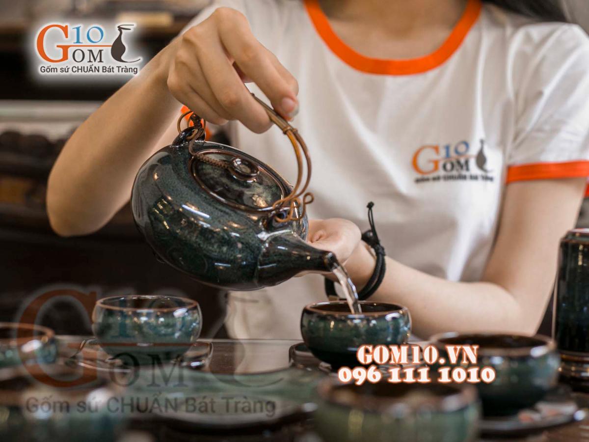 Bộ ấm chén men hoả biến rêu - chén lòng hoa đầy đủ phụ kiện Bộ ấm chén men hoả biến rêu - chén lòng hoa đầy đủ phụ kiện