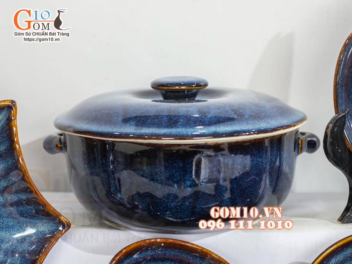 Bộ đồ ăn men hỏa biến thiên hà, 16 chi tiết Bộ đồ ăn men hỏa biến thiên hà, 16 chi tiết