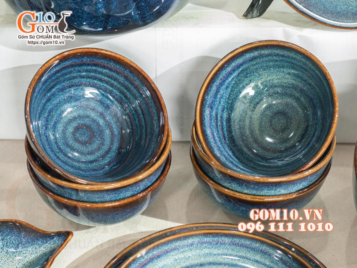 Bộ đồ ăn men hỏa biến thiên hà, 16 chi tiết Bộ đồ ăn men hỏa biến thiên hà, 16 chi tiết