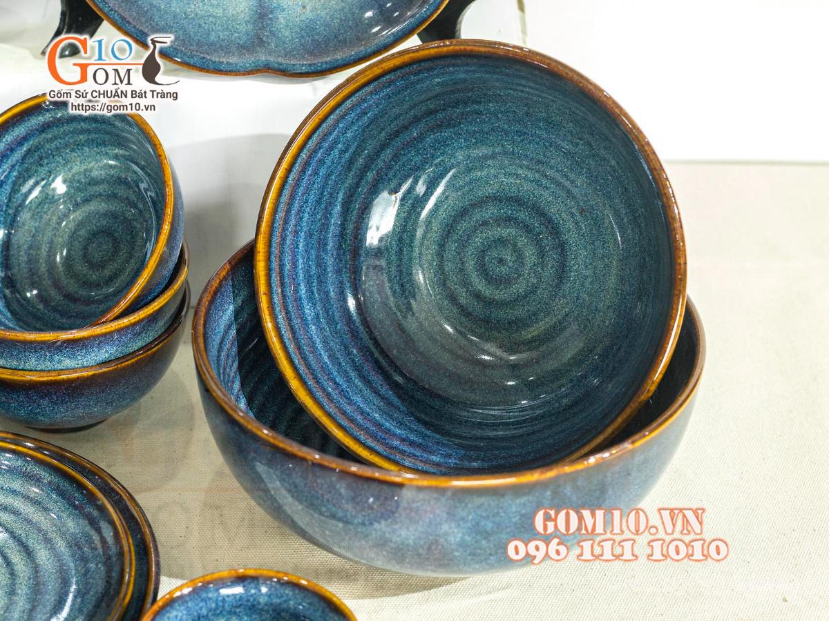 Bộ đồ ăn men hỏa biến thiên hà, 16 chi tiết