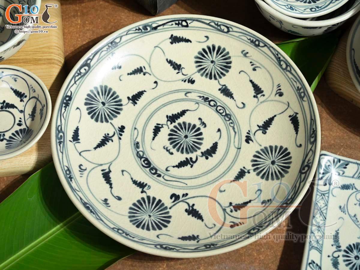 Bộ đồ ăn men rạn họa tiết hoa cúc, 17 chi tiết Bộ đồ ăn men rạn họa tiết hoa cúc, 17 chi tiết