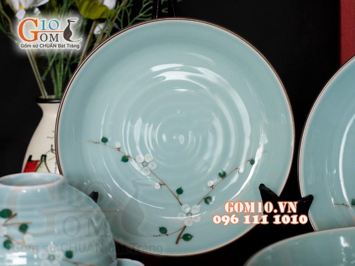 Bộ đồ ăn Ngọc Thanh Dương vẽ hoa Đào trắng, 11 chi tiết Bộ đồ ăn Ngọc Thanh Dương vẽ hoa Đào trắng, 11 chi tiết