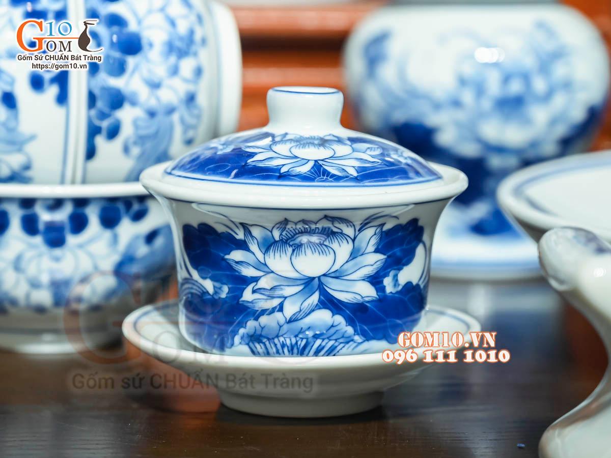 Bộ đồ thờ Như Ý Cát Tường men lam cổ cao cấp 05, cả đỉnh hạc Bộ đồ thờ Như Ý Cát Tường men lam cổ cao cấp 05, cả đỉnh hạc