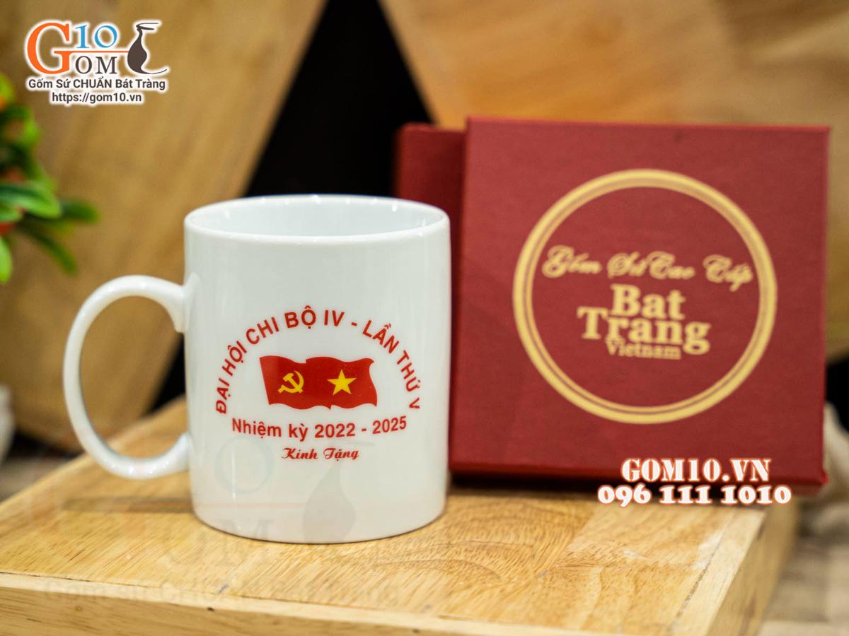 Cốc sứ quai tròn men trắng, in logo quà tặng Cốc sứ quai tròn men trắng, in logo quà tặng
