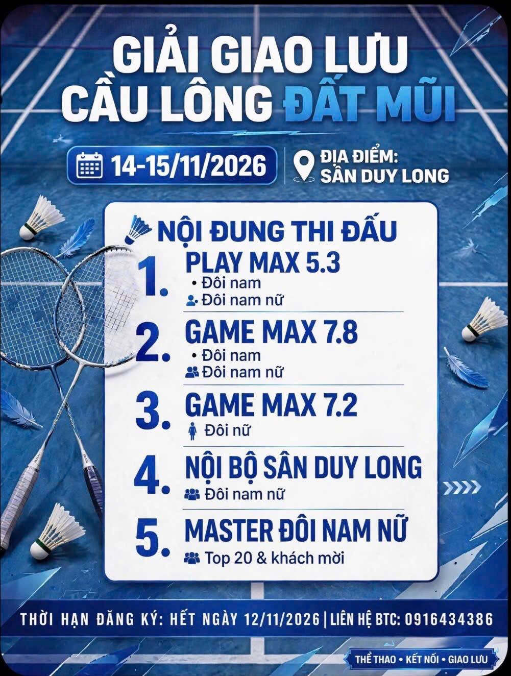 Giải giao lưu cầu lông Đất Mũi - ngày nhà giáo Việt Nam -  sân Duy Long