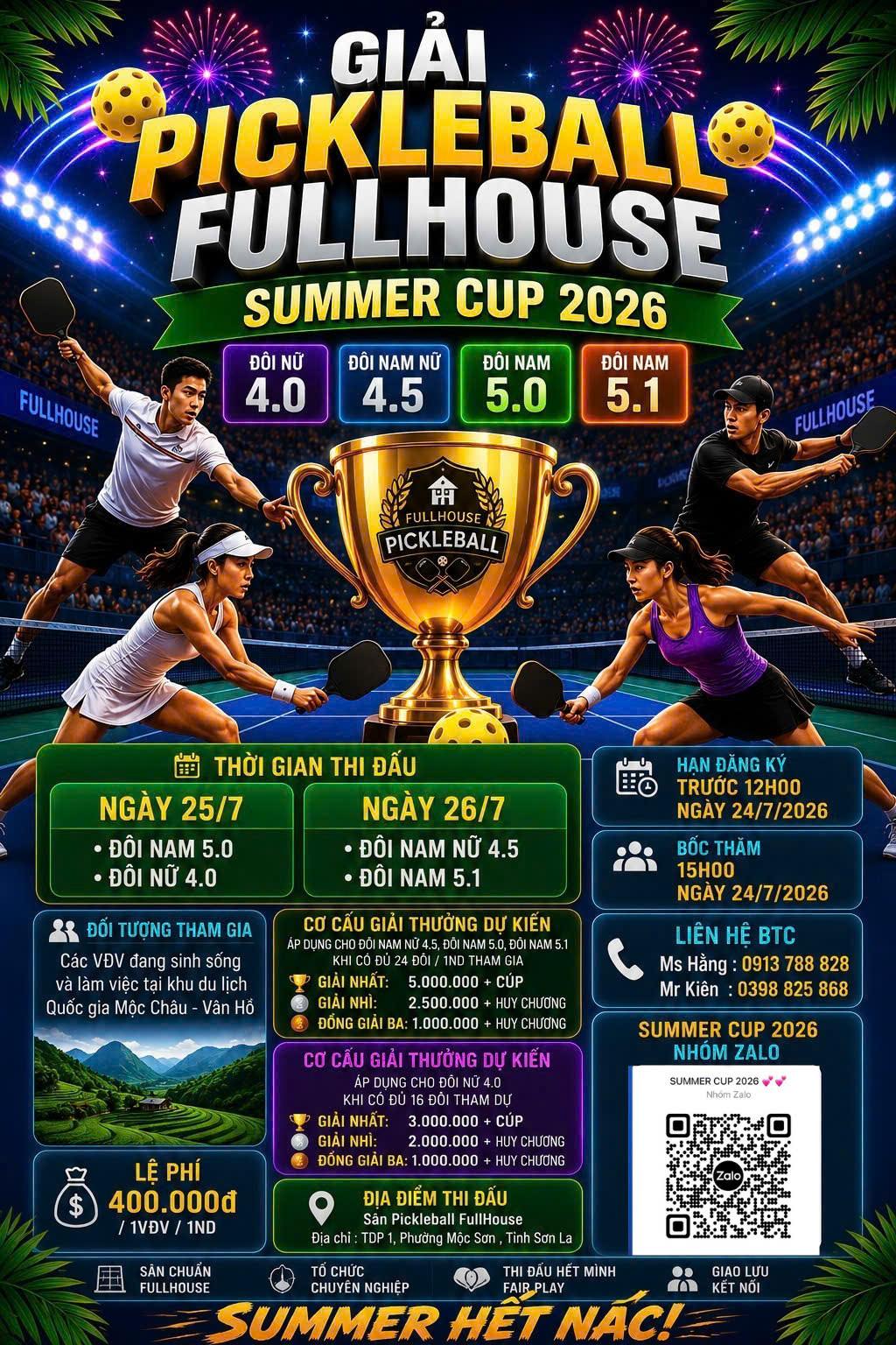 GIẢI PICKLEBALL FULLHOUSE SUMMERCUP 2026