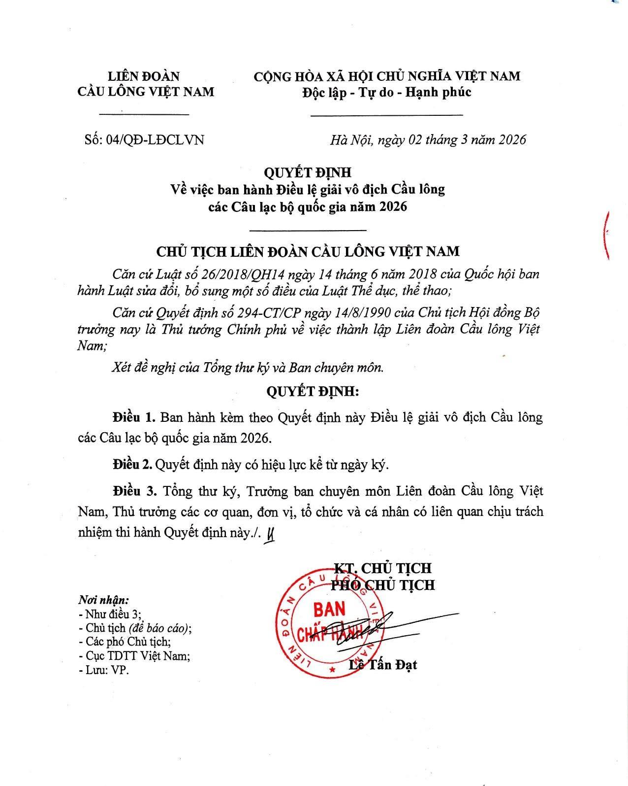 Giải Cầu Lông Sport Net Năm 2026