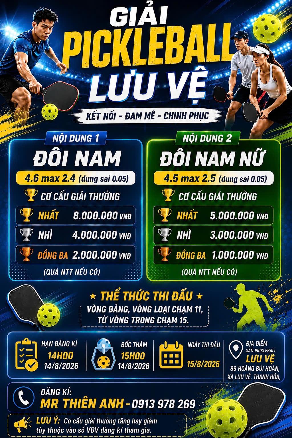 Giải pickleball Lưu Vệ