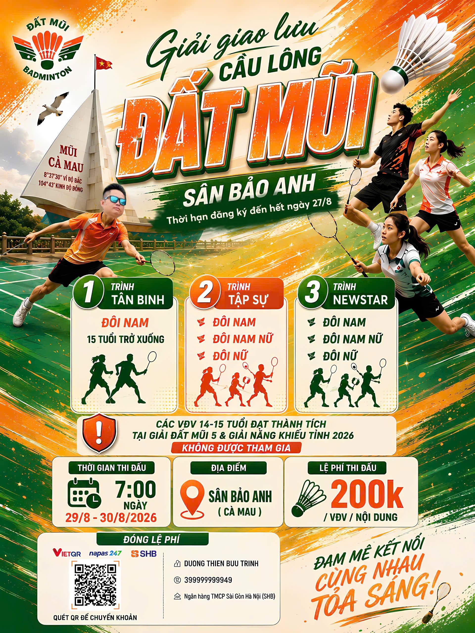 Giao Lưu Cầu Lông Đất Mũi  sân Bảo Anh