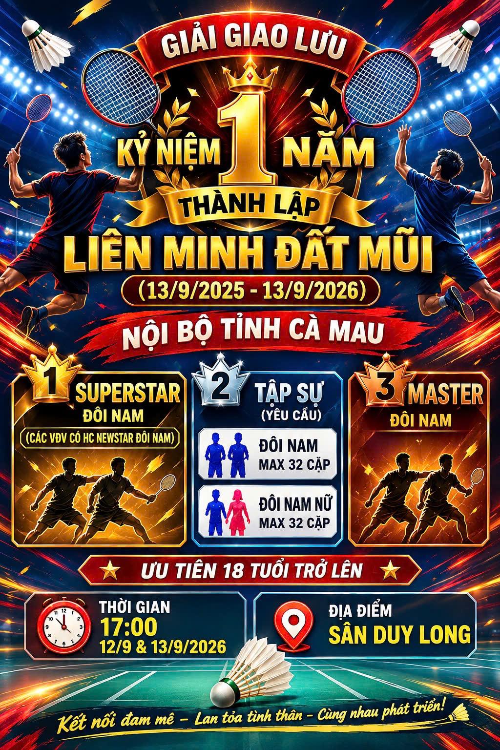 Giải giao lưu cầu lông Đất Mũi - kỷ niệm 1 năm thành lập