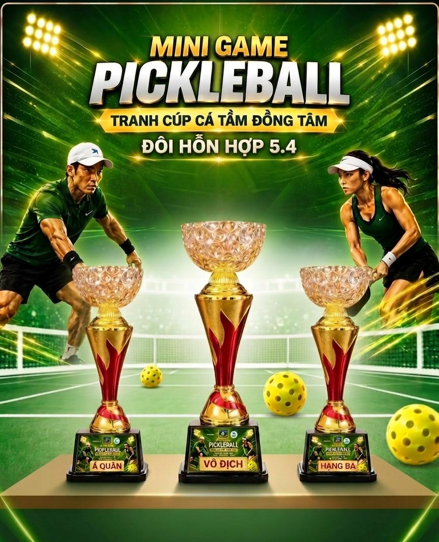 Minigame Pickleball Tranh Cúp Cá Tầm Đồng Tâm