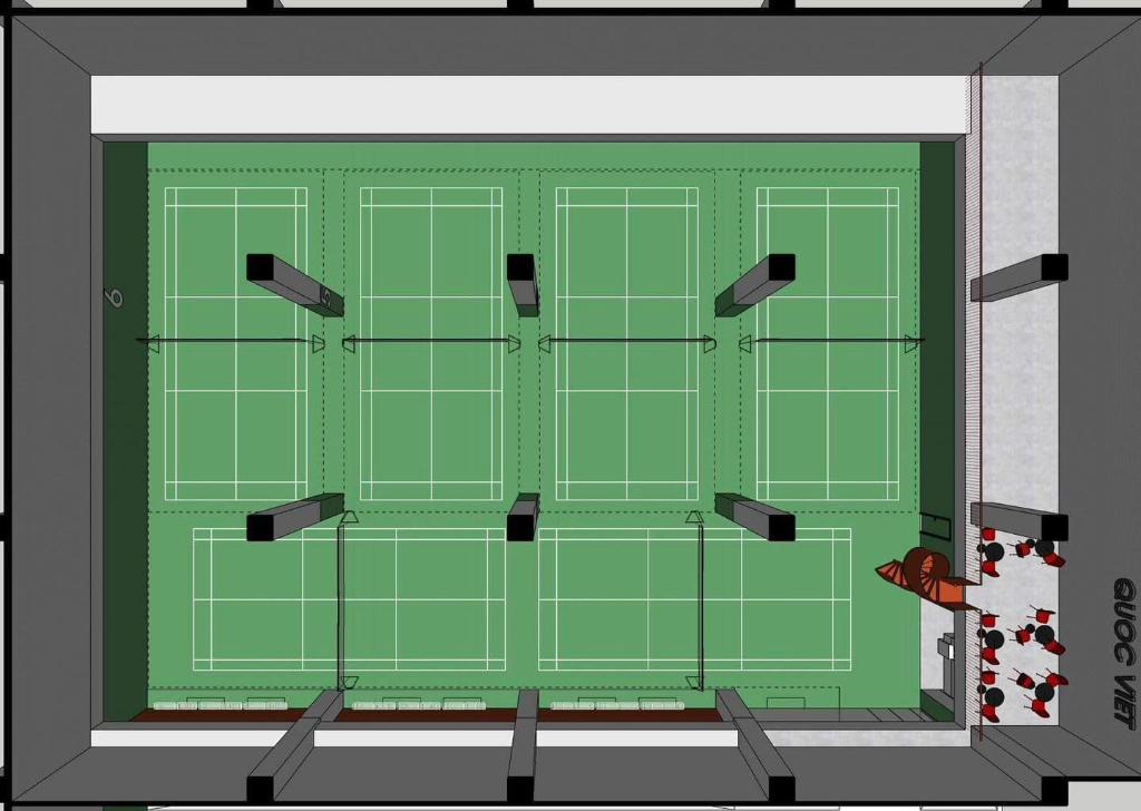 Sân cầu lông Quốc Việt Badminton U-Silk Văn Khê