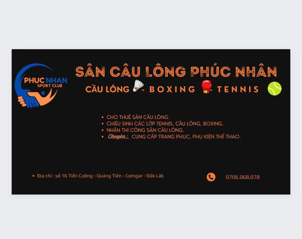 Sân Cầu Lông Phúc Nhân - PhucNhan Sport