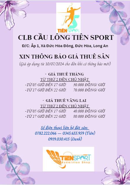 Sân Cầu Lông Tiên Sport - Đức Hoà - Long An