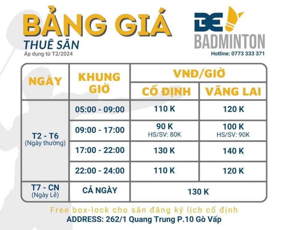 BE BADMINTON