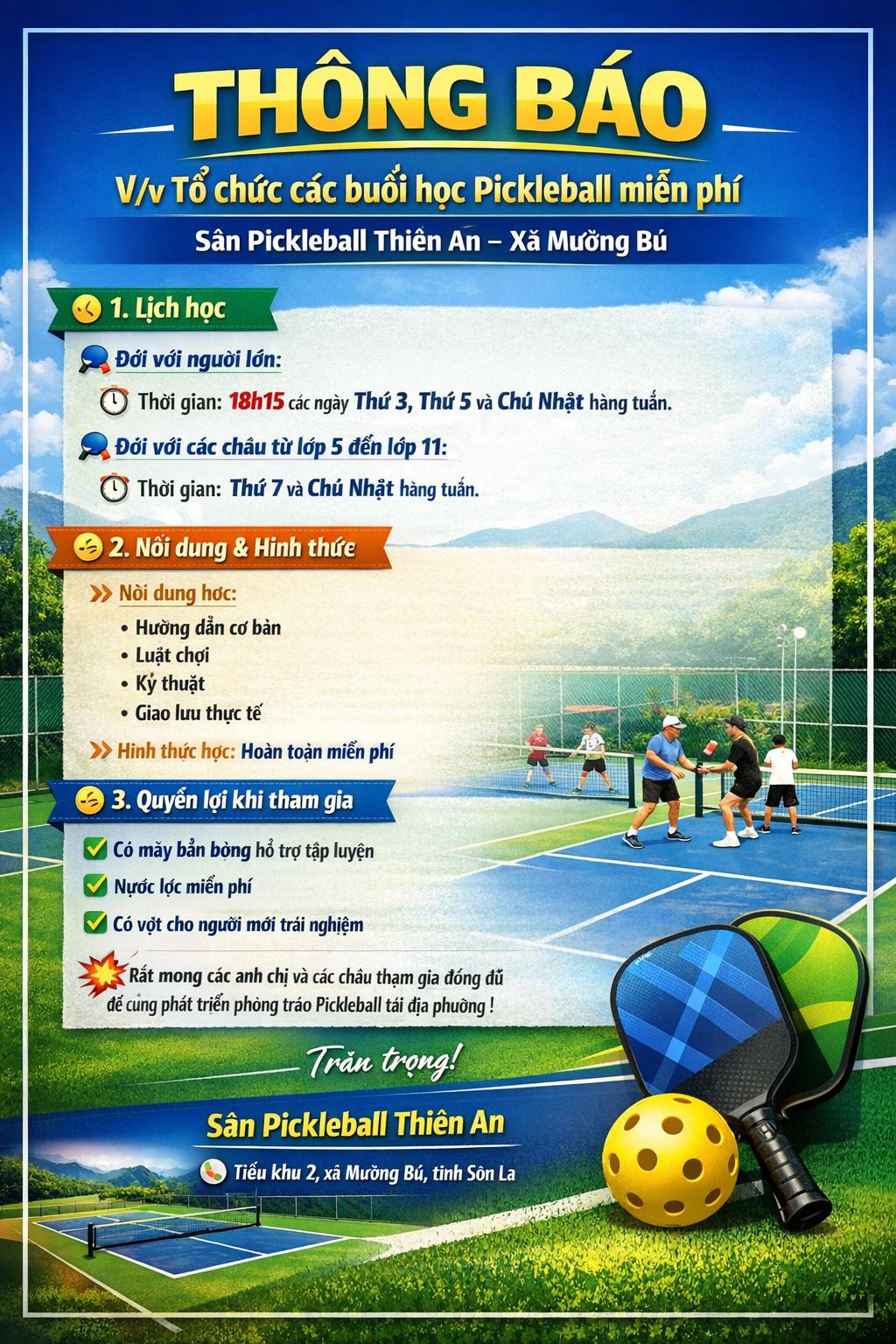Sân pickleball Thiên An Sân pickleball Thiên An
