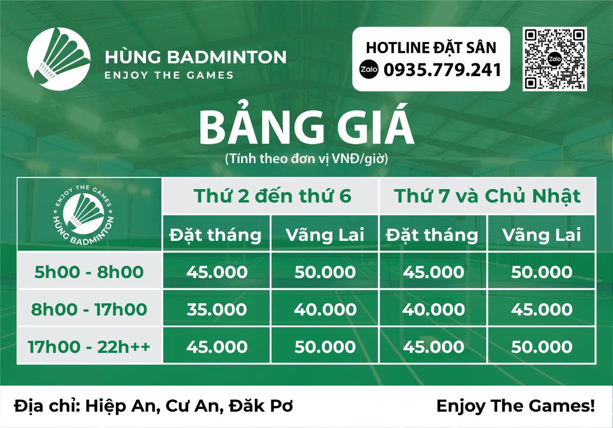 Sân Cầu Lông Hùng Badminton