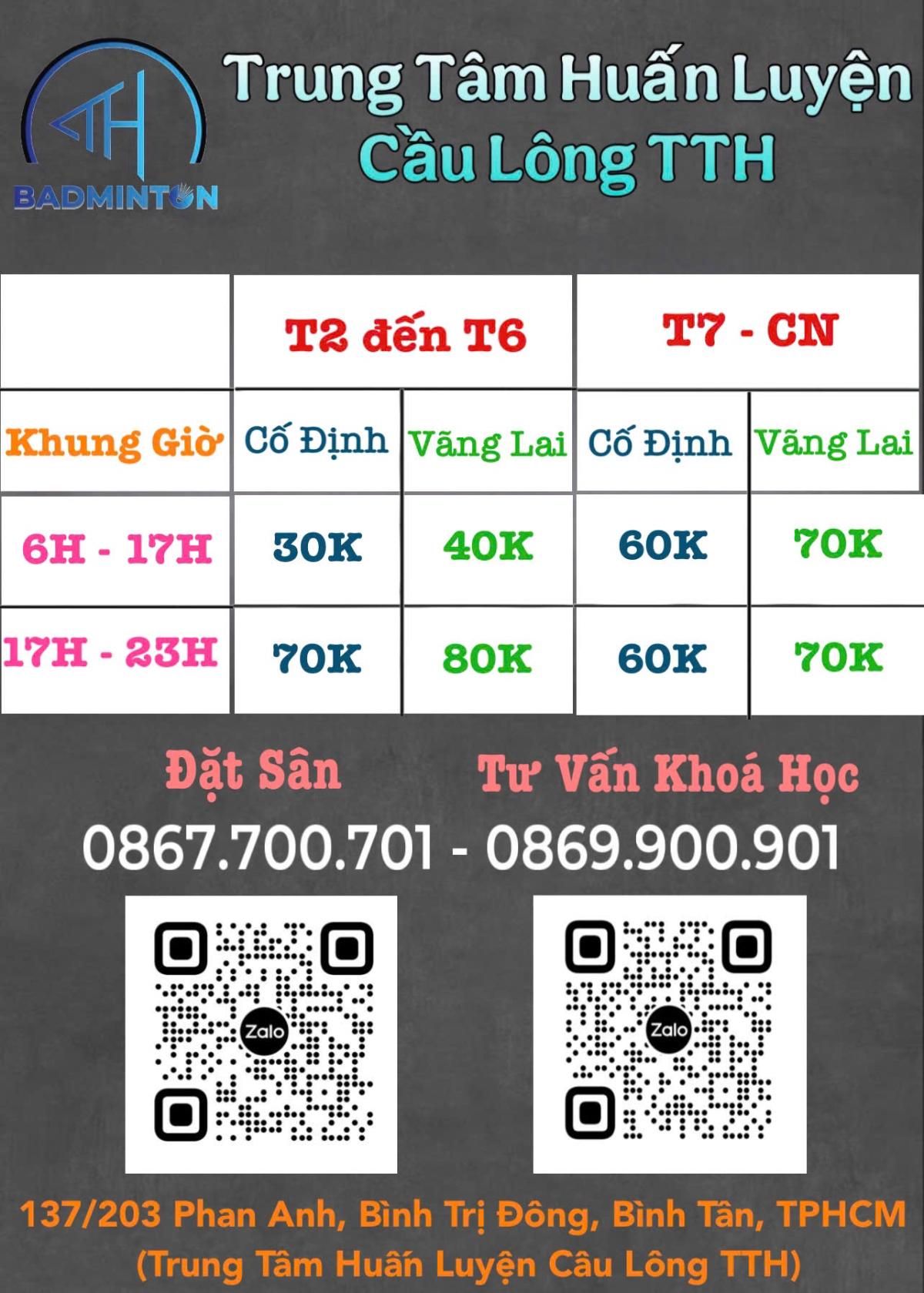 Trung Tâm Huấn Luyện Cầu Lông TTH